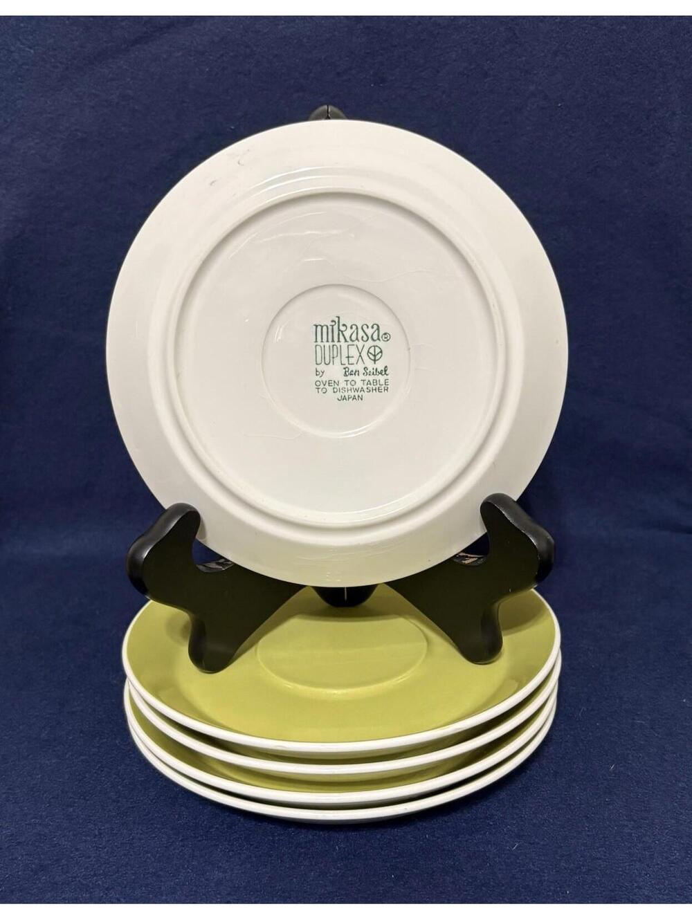 5 Mikasa Duplex By Ben Seibel Green #2559 Saucers Made In Japan Avocado Green